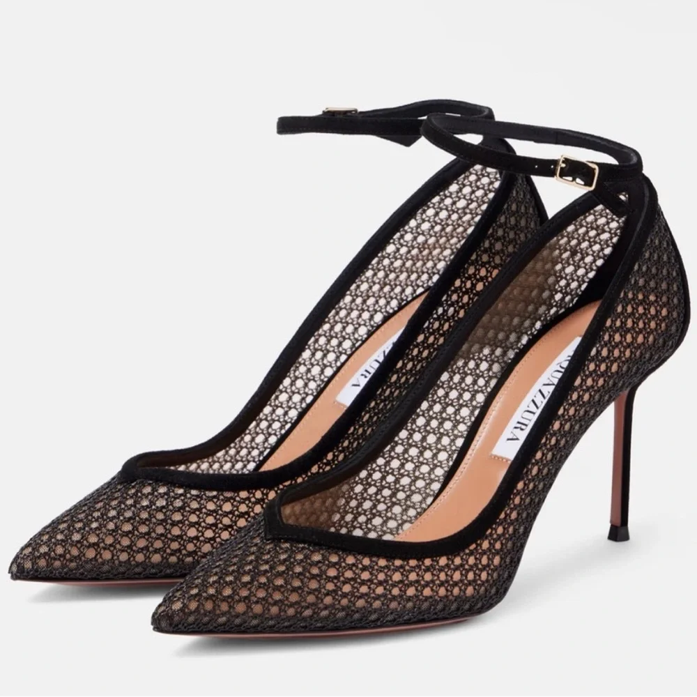 Aquazzura Asha Mesh Pumps - Picture 2 of 16
